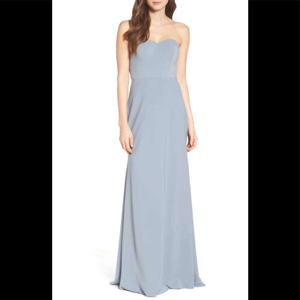 Jenny Yoo Kylie tie back strapless gown